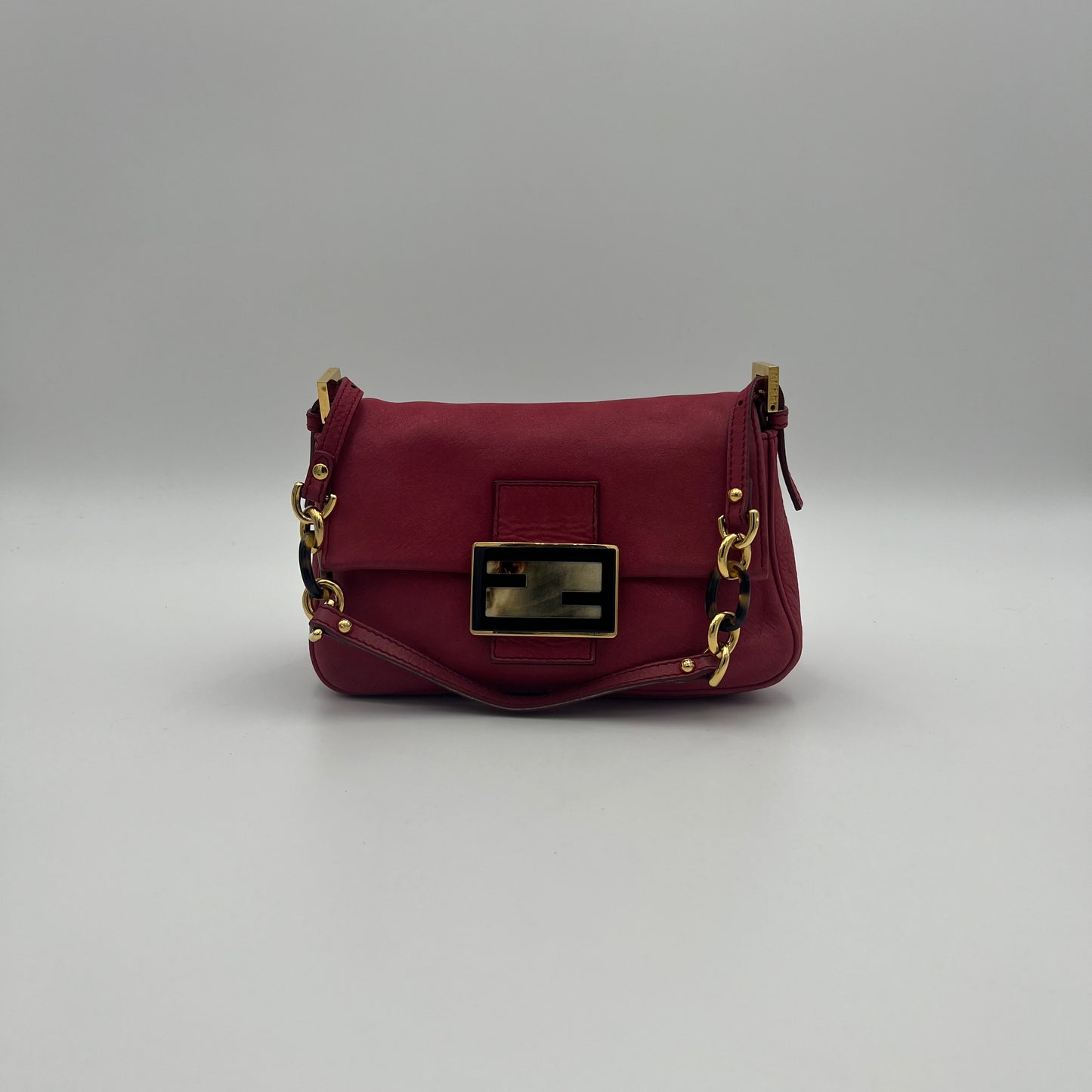 Fendi Pink Leather Mini Mamma Baguette