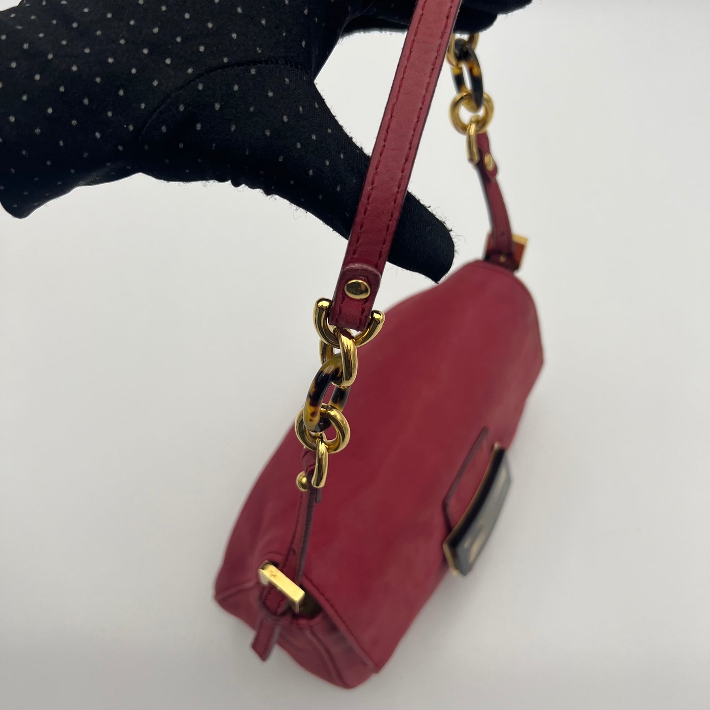 Fendi Pink Leather Mini Mamma Baguette