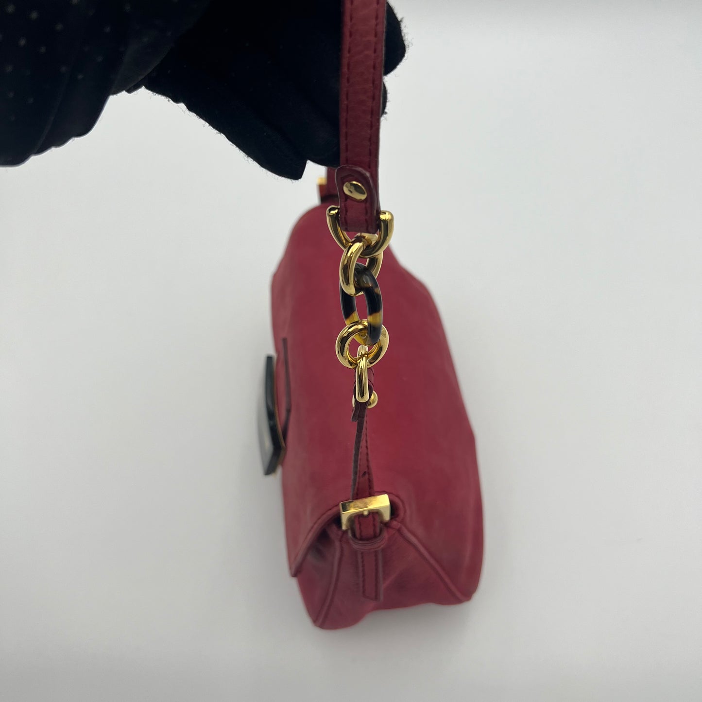 Fendi Pink Leather Mini Mamma Baguette