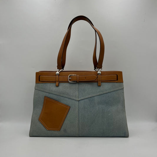 Christian Dior John Galliano Denim Pocket Tote Bag