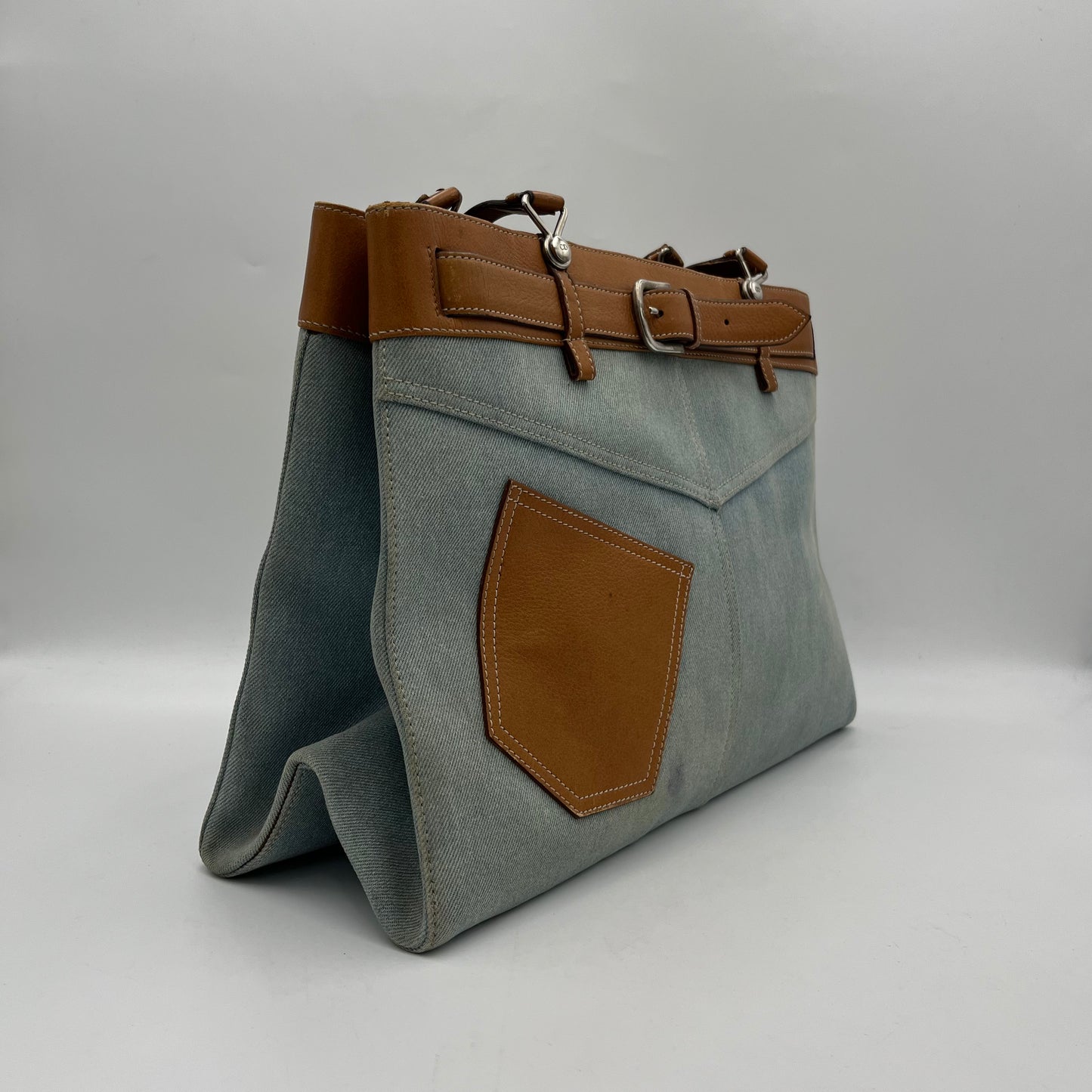 Christian Dior John Galliano Denim Pocket Tote Bag