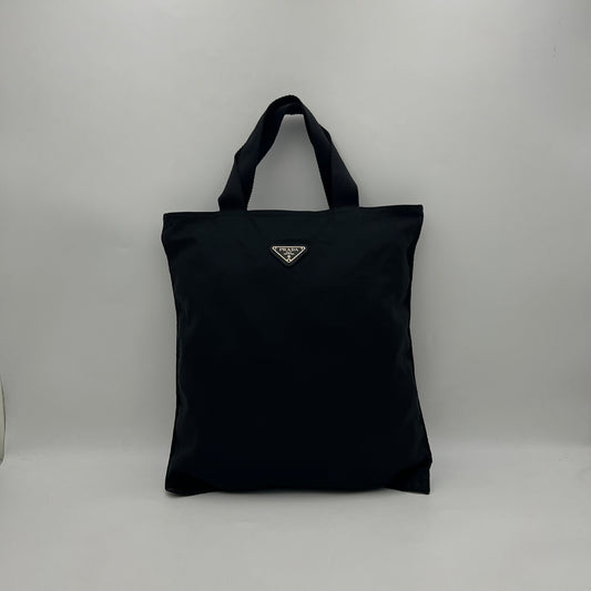 Prada Black Nylon Slim Foldable Tote