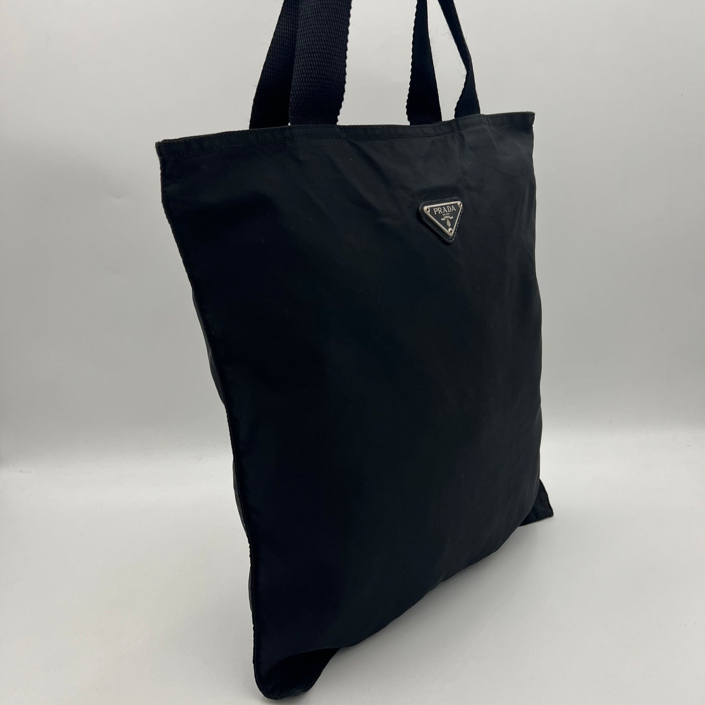 Prada Black Nylon Slim Foldable Tote