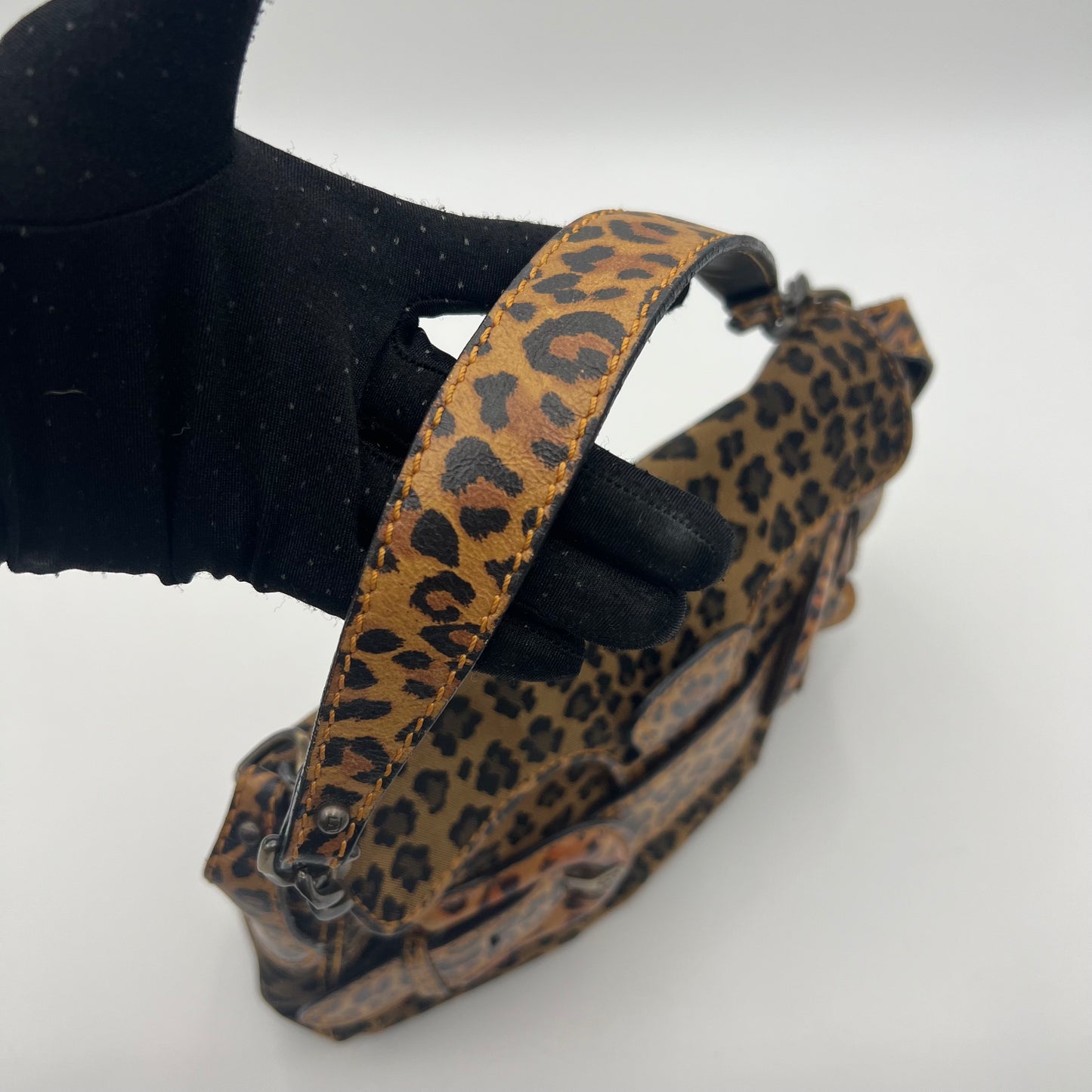 Fendi Leopard Print Buckle Flap Shoulder Bag