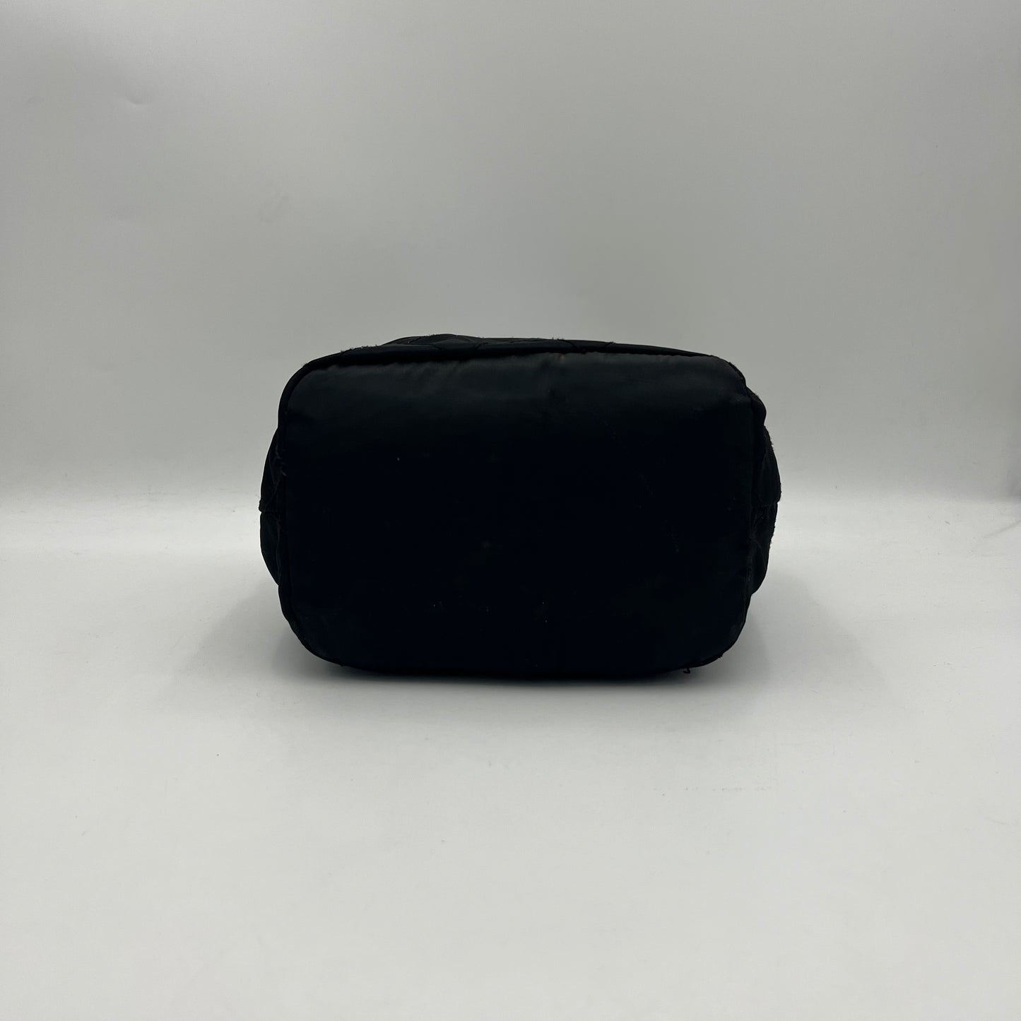 Prada Black Quilted Nylon Bucket Open Chain Bag GHW