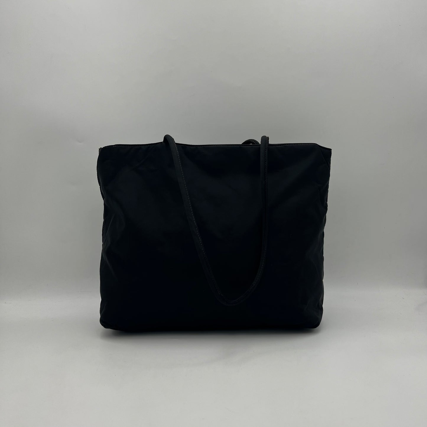 Prada Black Nylon Long Strap Large Open Tote