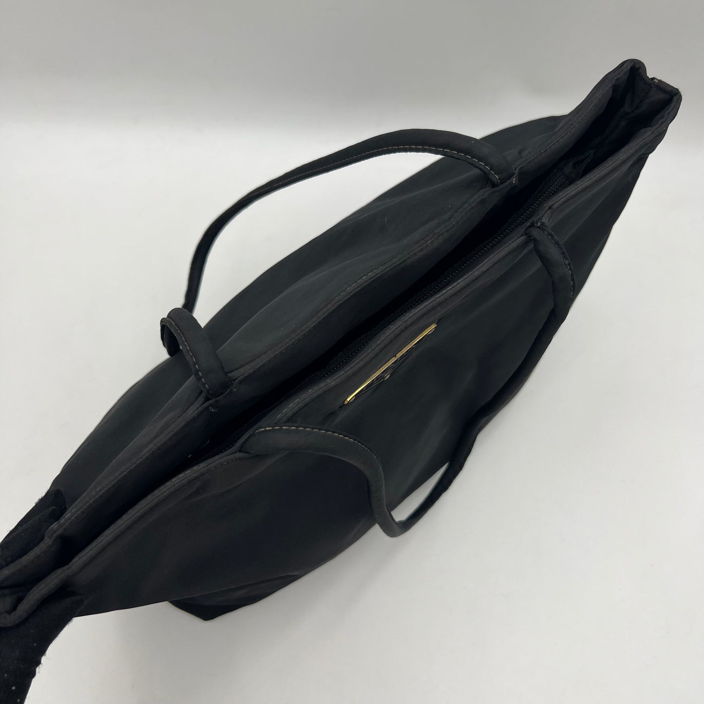 Prada Black Nylon Long Strap Large Open Tote