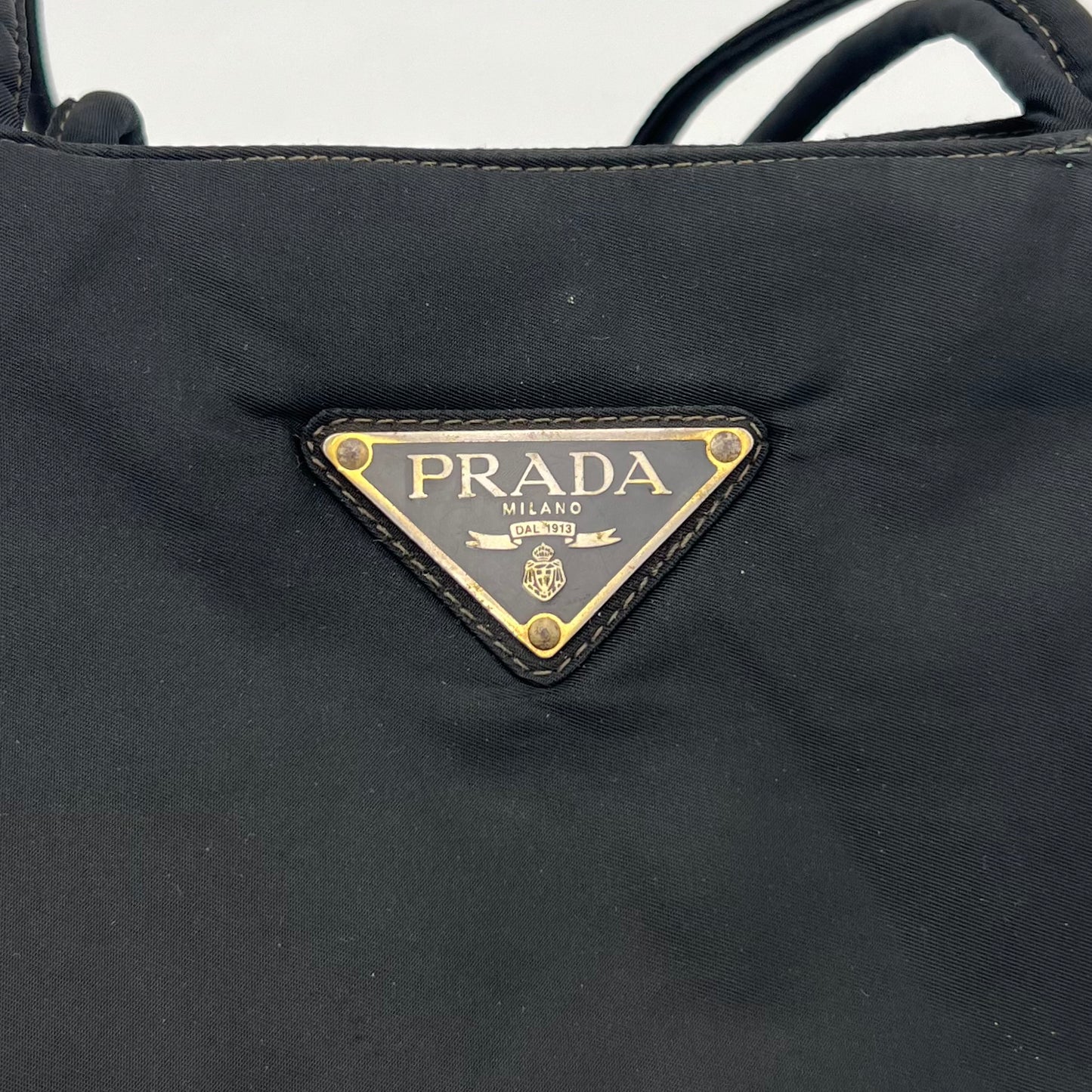 Prada Black Nylon Long Strap Large Open Tote