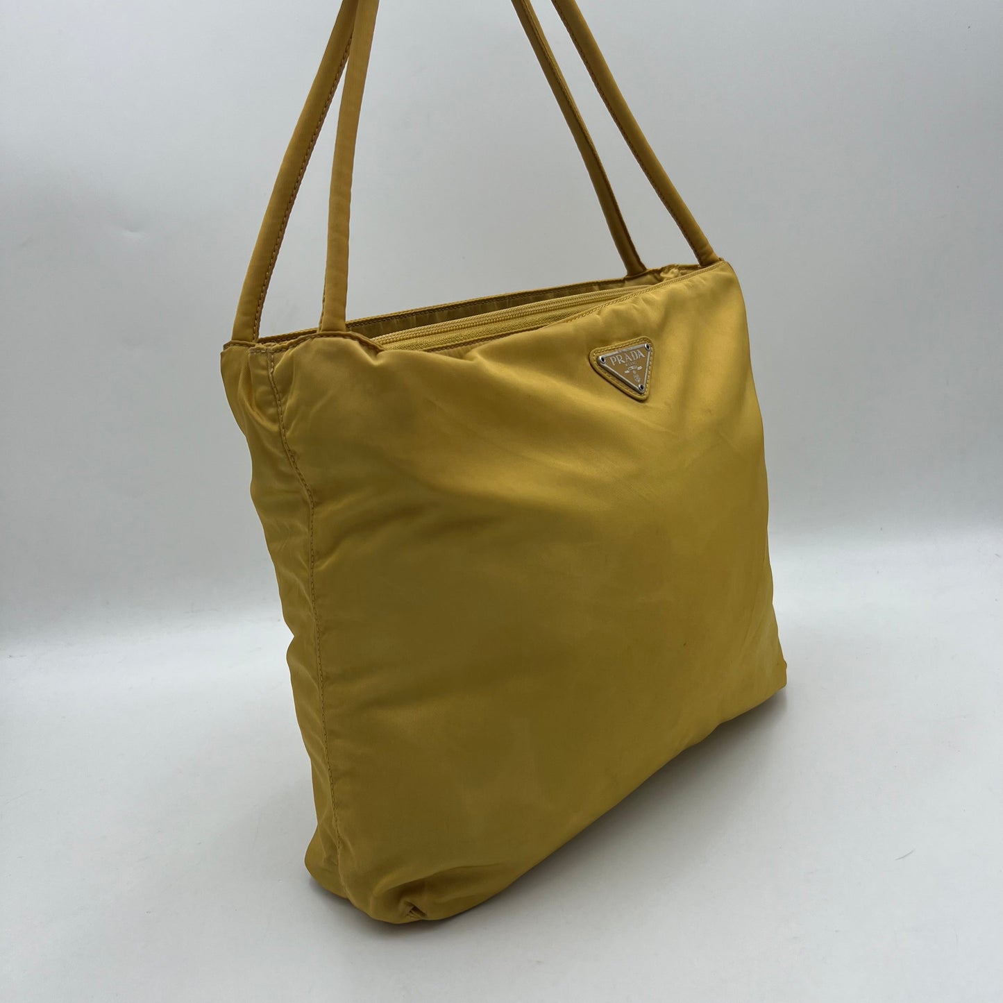 Prada Yellow Nylon Medium Tote