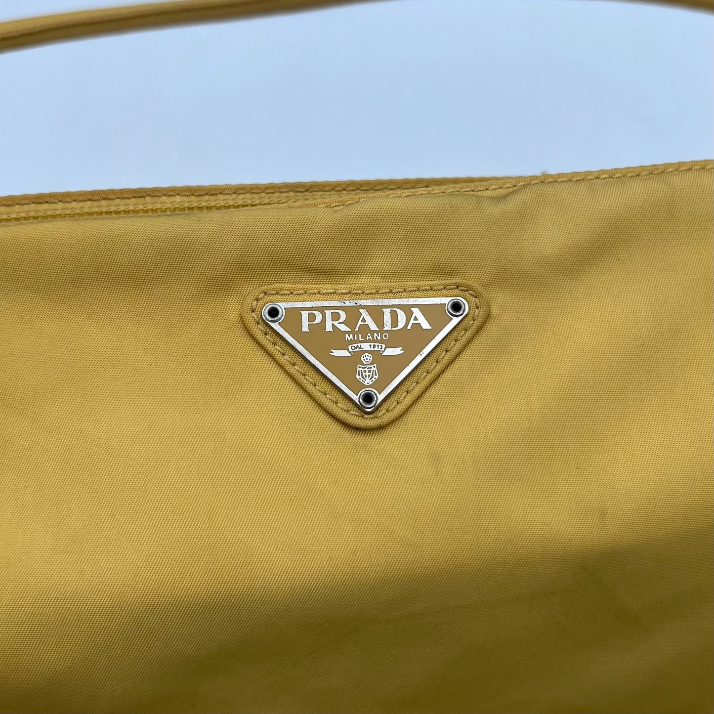 Prada Yellow Nylon Medium Tote