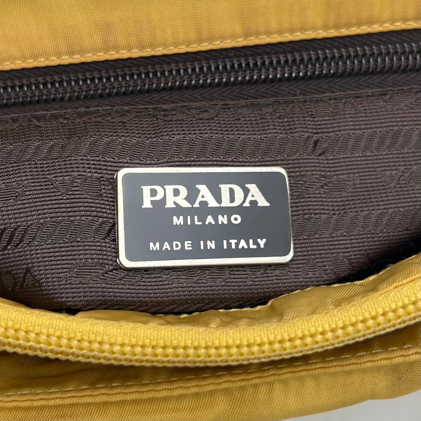 Prada Yellow Nylon Medium Tote