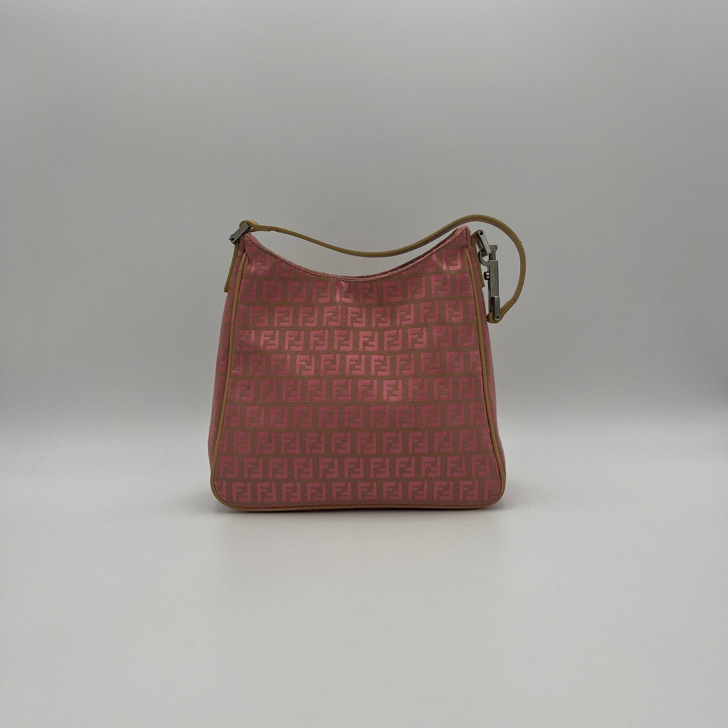Fendi Pink Zucchino Canvas Hobo Bag