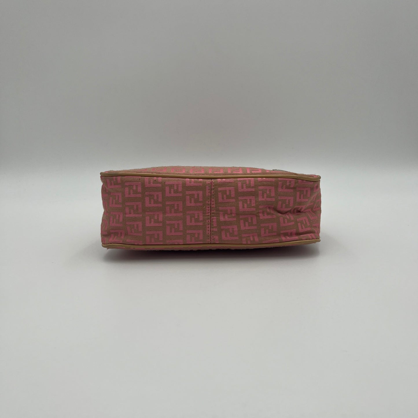 Fendi Pink Zucchino Canvas Hobo Bag