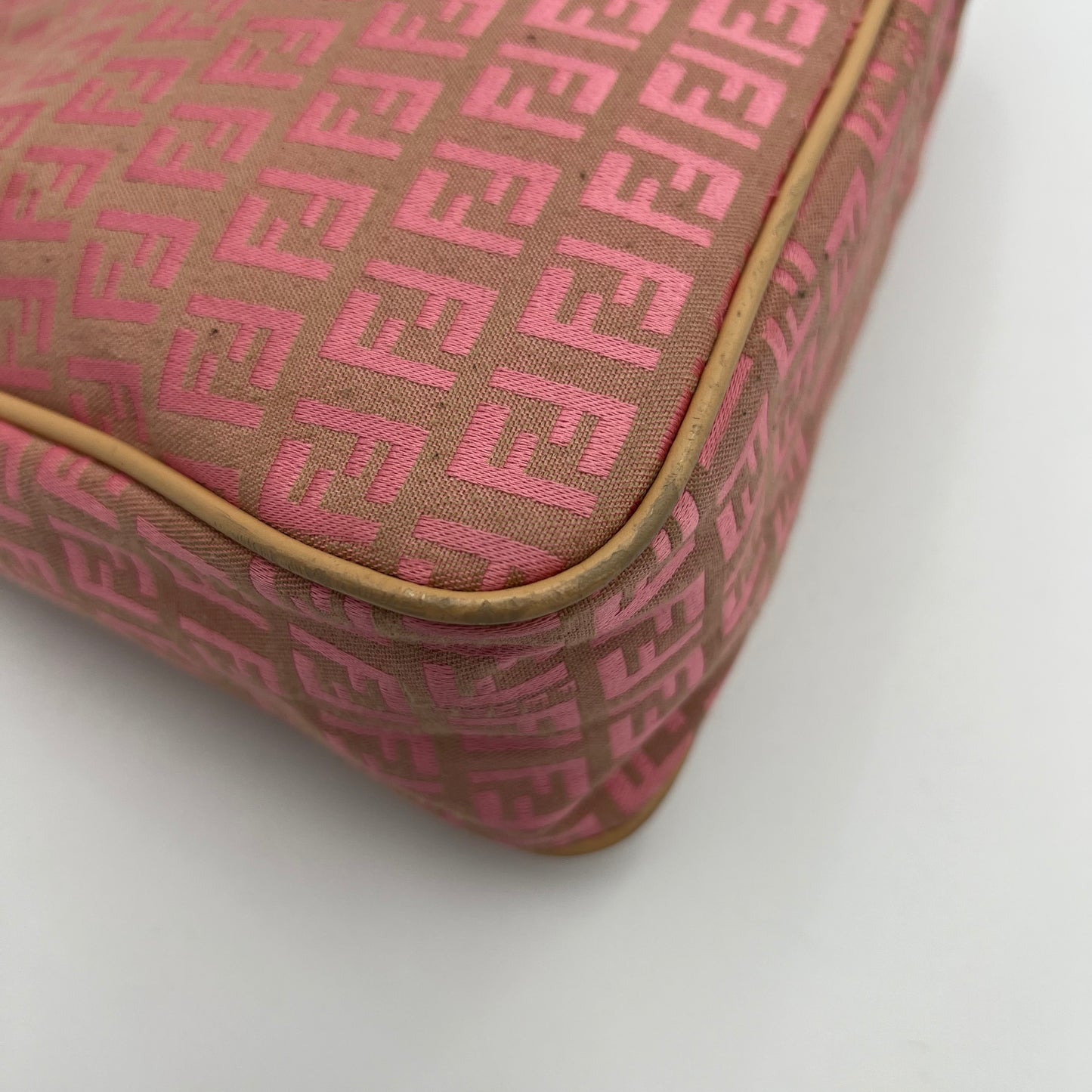 Fendi Pink Zucchino Canvas Hobo Bag