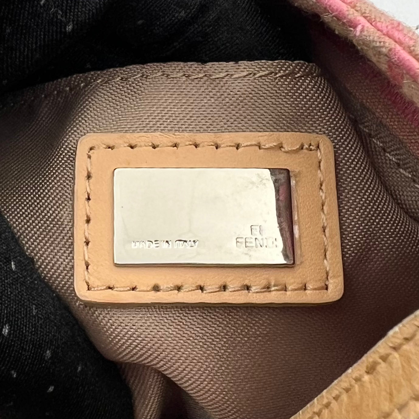 Fendi Pink Zucchino Canvas Hobo Bag