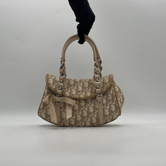 Christian Dior Beige Trotter Romantique Mini Flap Handbag