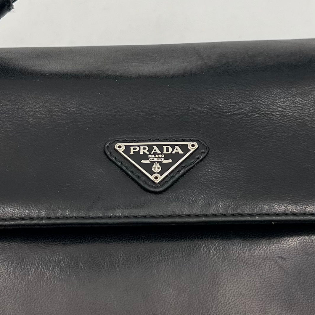 Prada Vintage Black Nappa Trend Handle Handbag