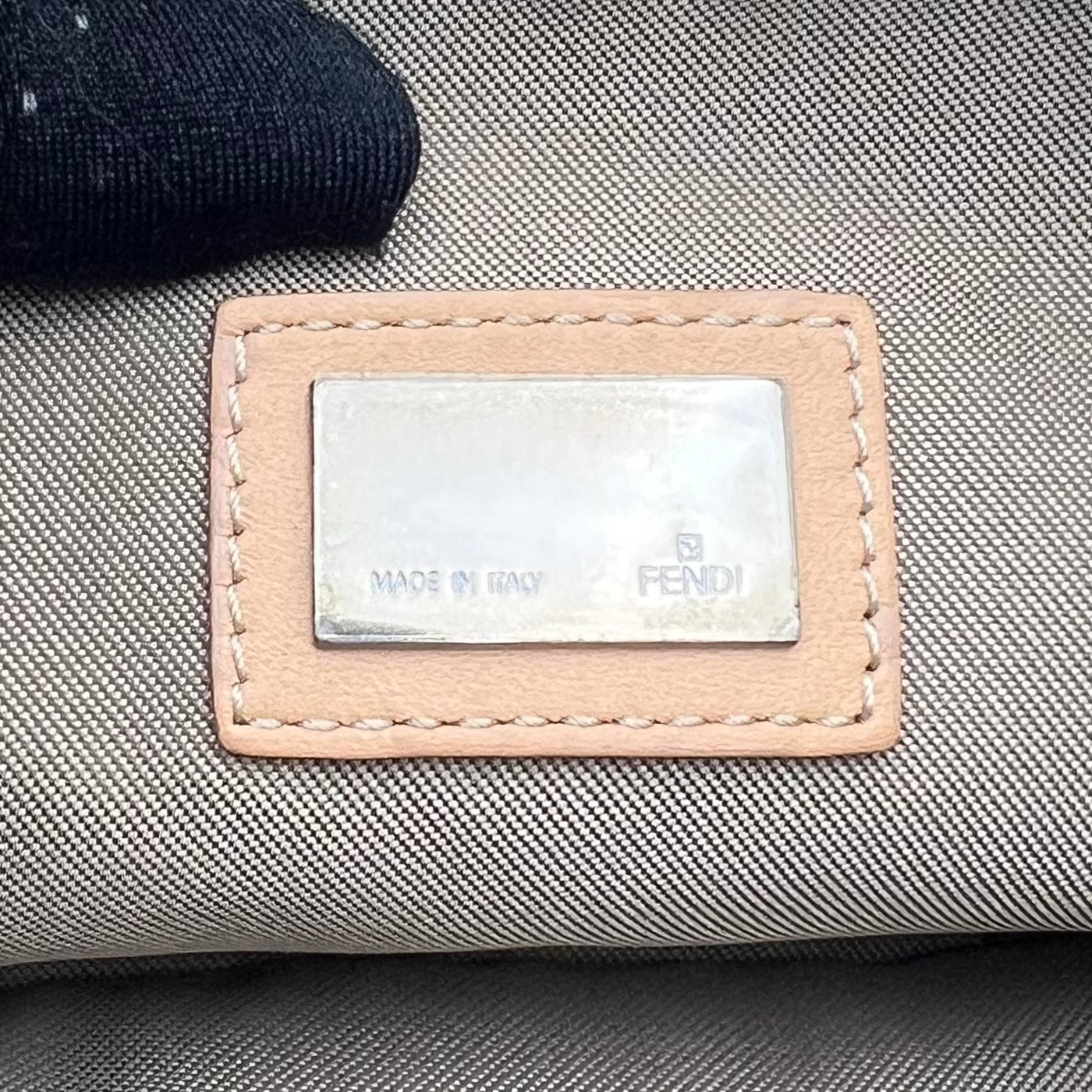 Fendi Navy Blue Micro Zucchino Half Moon Pochette