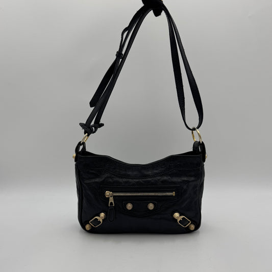 Balenciaga Black Leather Giant 12 Hip Bag GHW