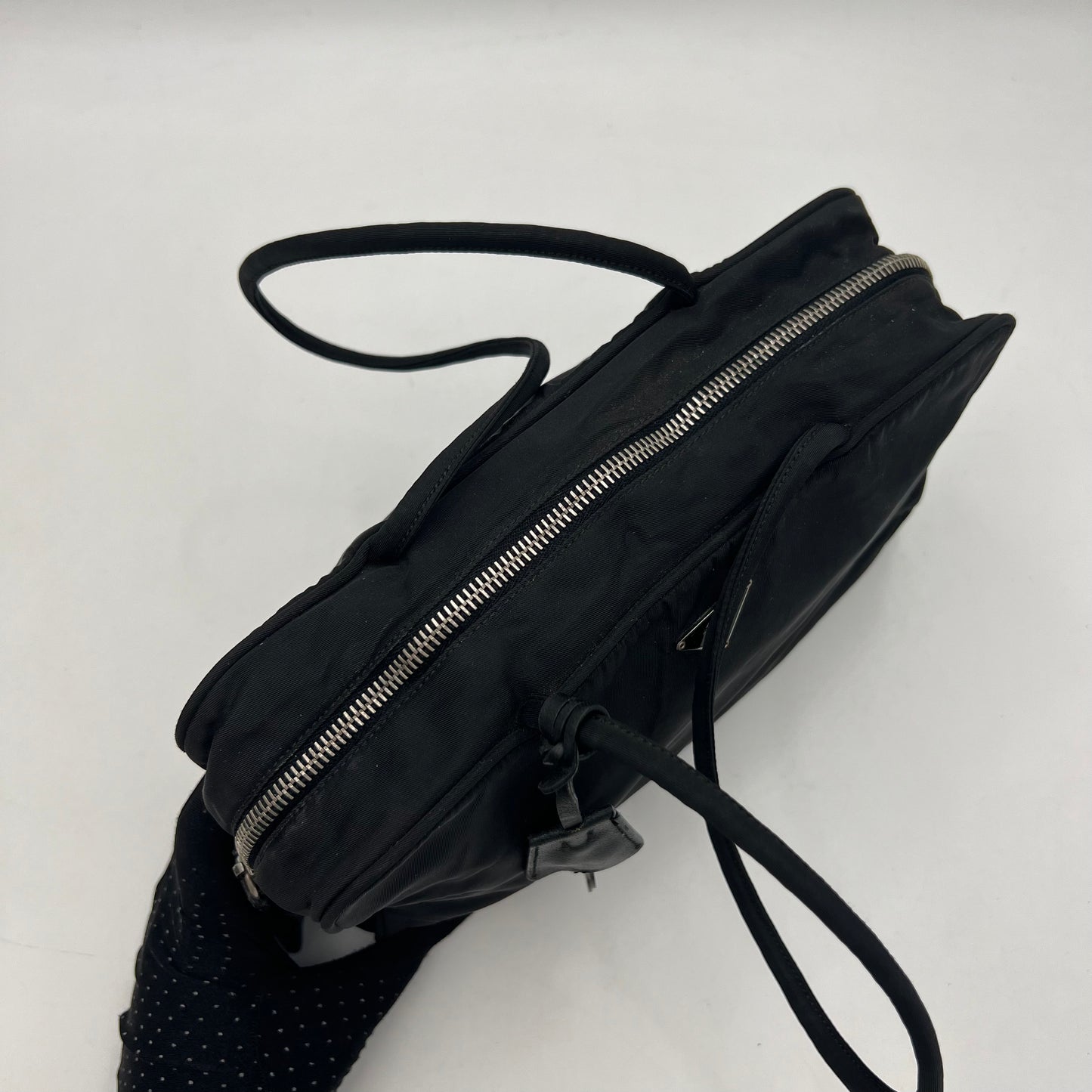 Prada Black Tessuto Small Bowler Bag