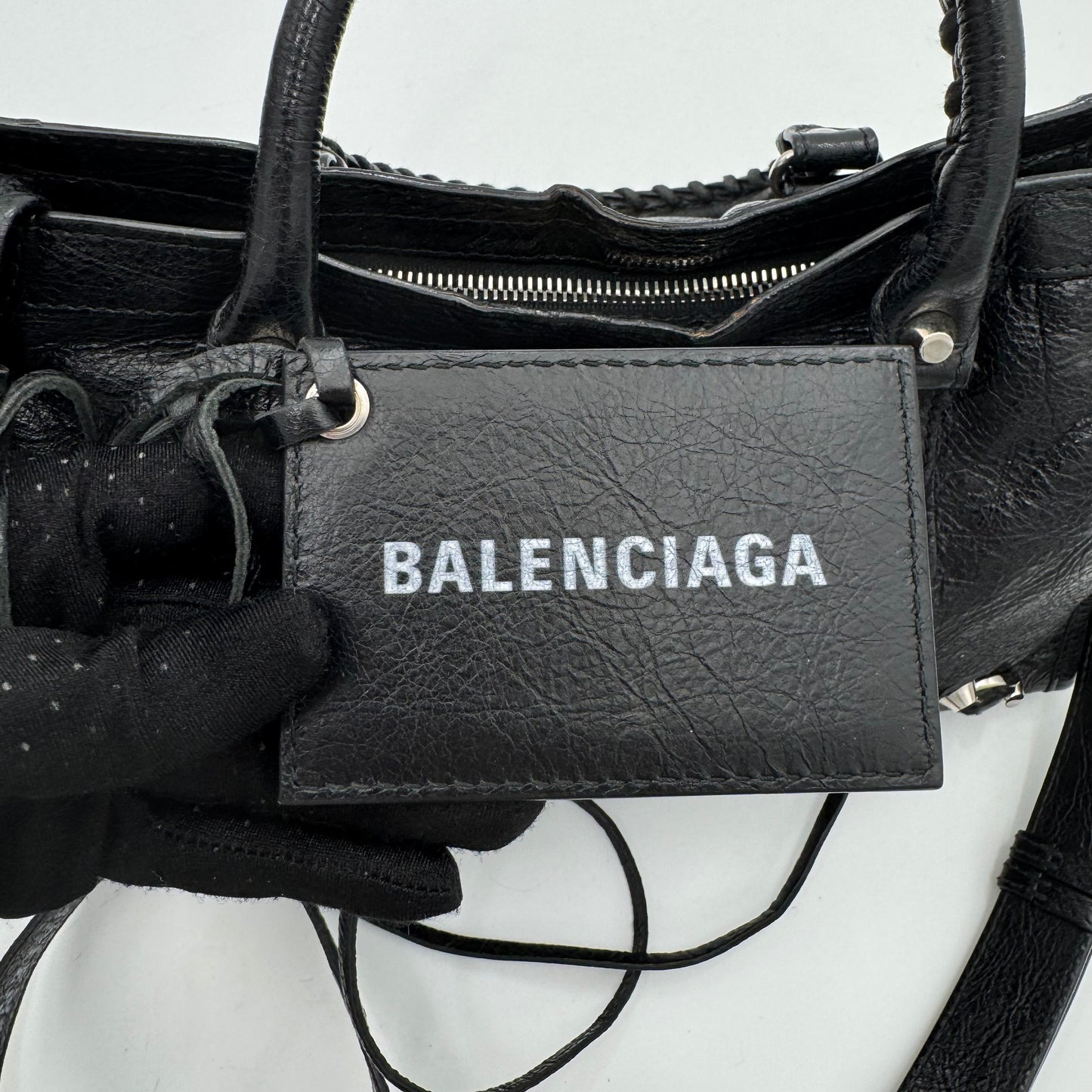 Balenciaga Black Leather Classic Small City SHW