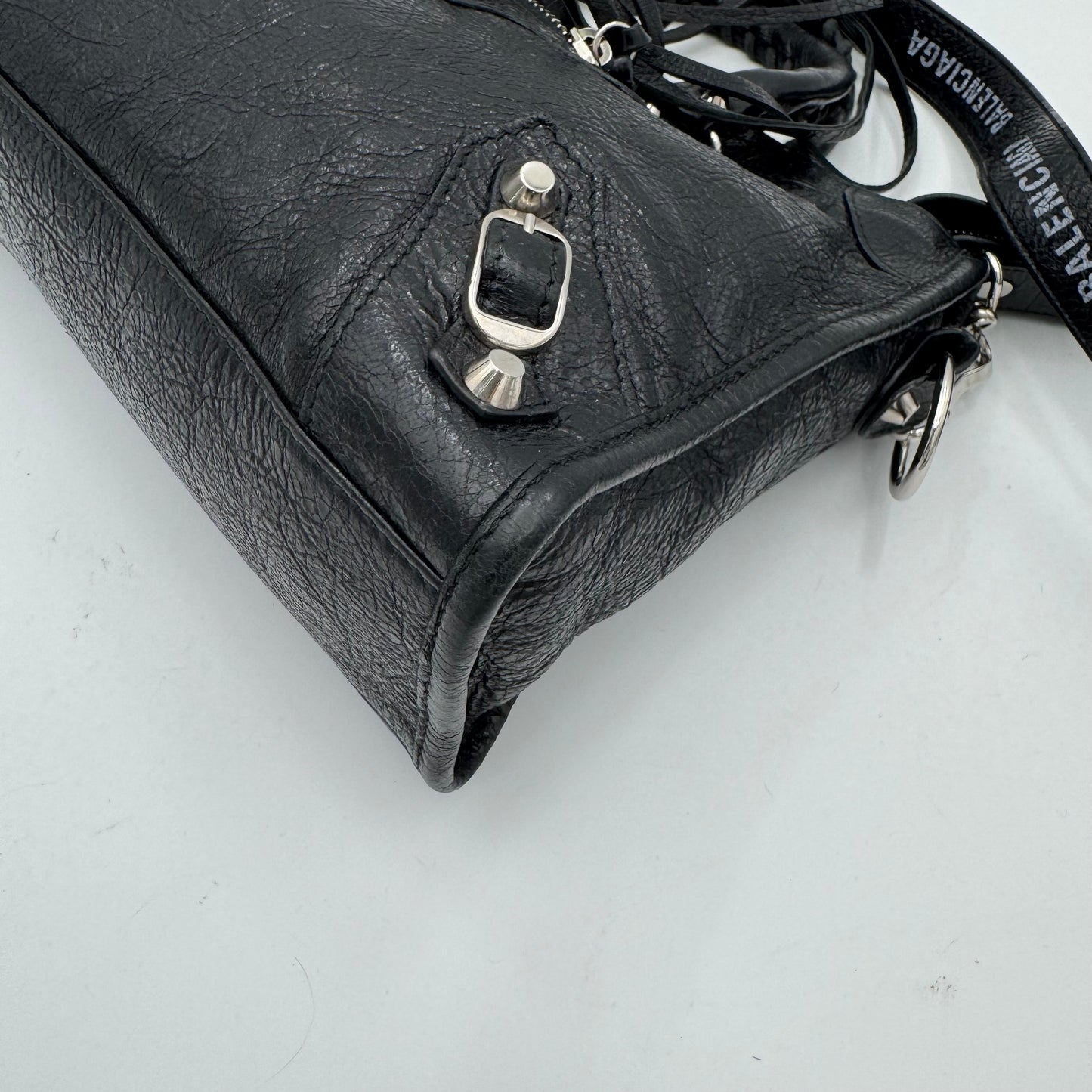 Balenciaga Black Leather Classic Small City SHW