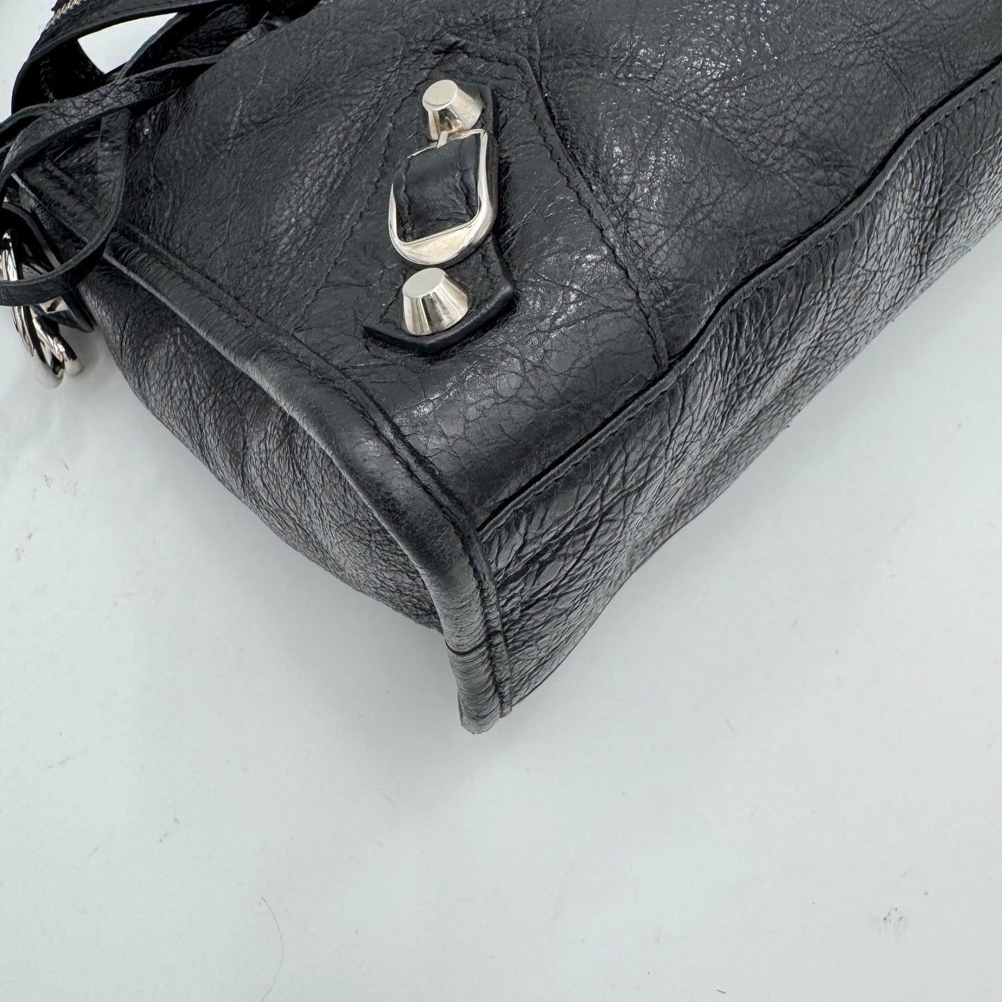 Balenciaga Black Leather Classic Small City SHW