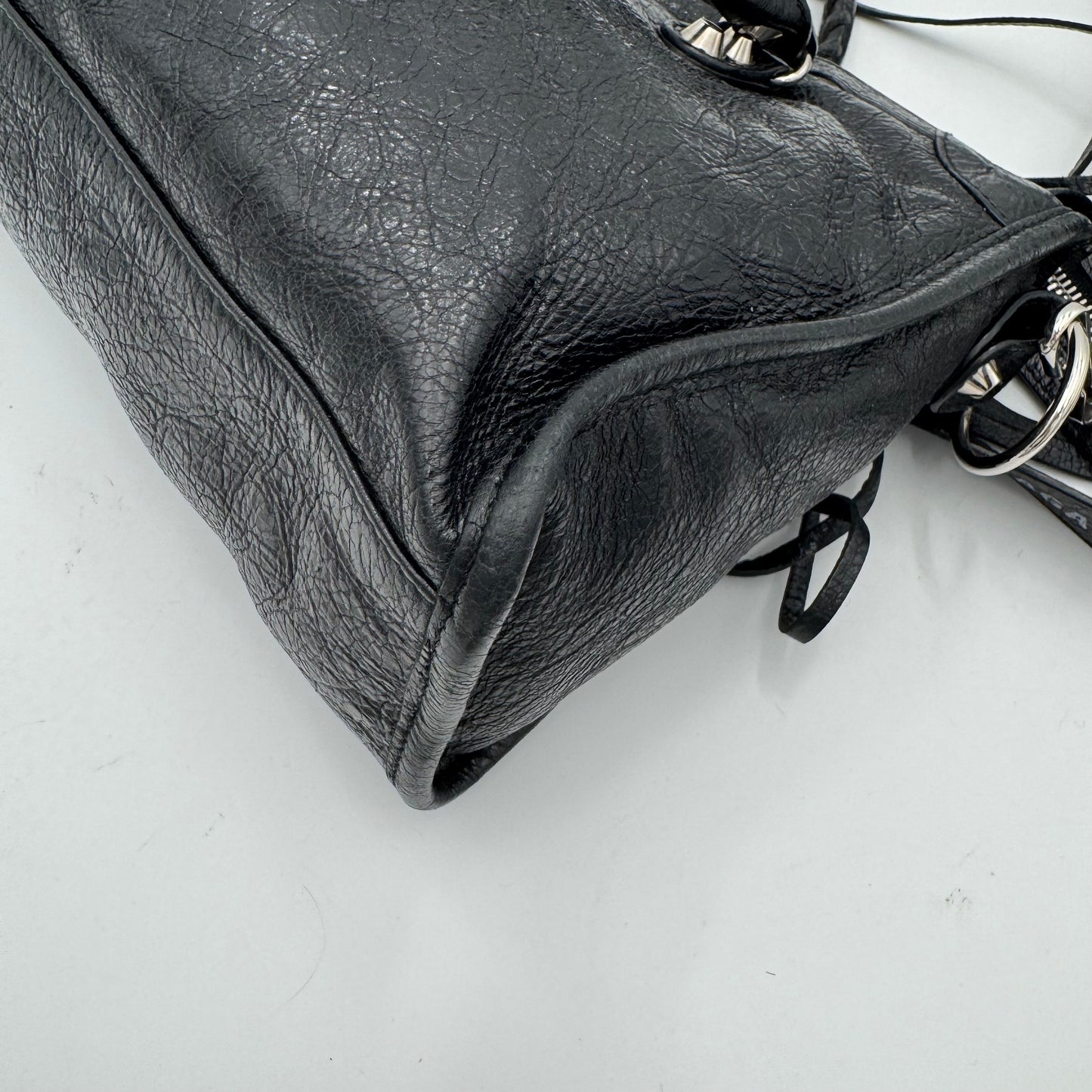 Balenciaga Black Leather Classic Small City SHW