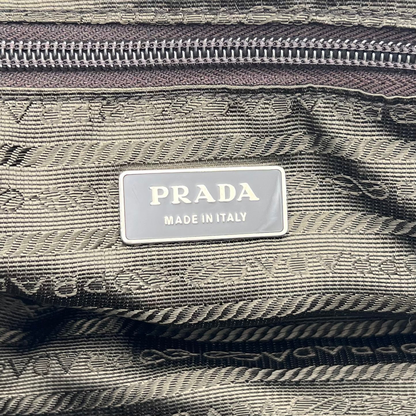 Prada Green Nylon Red Leather Bowler Bag