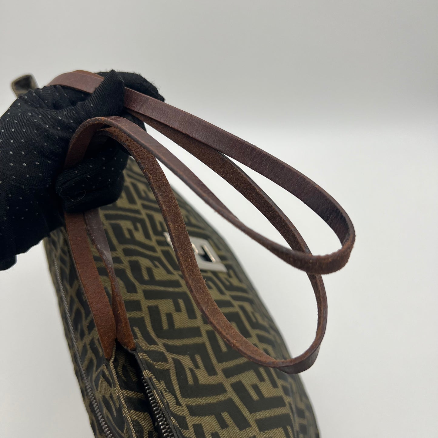 Fendi Tobacco Zucca FF Zip Shopper Tote