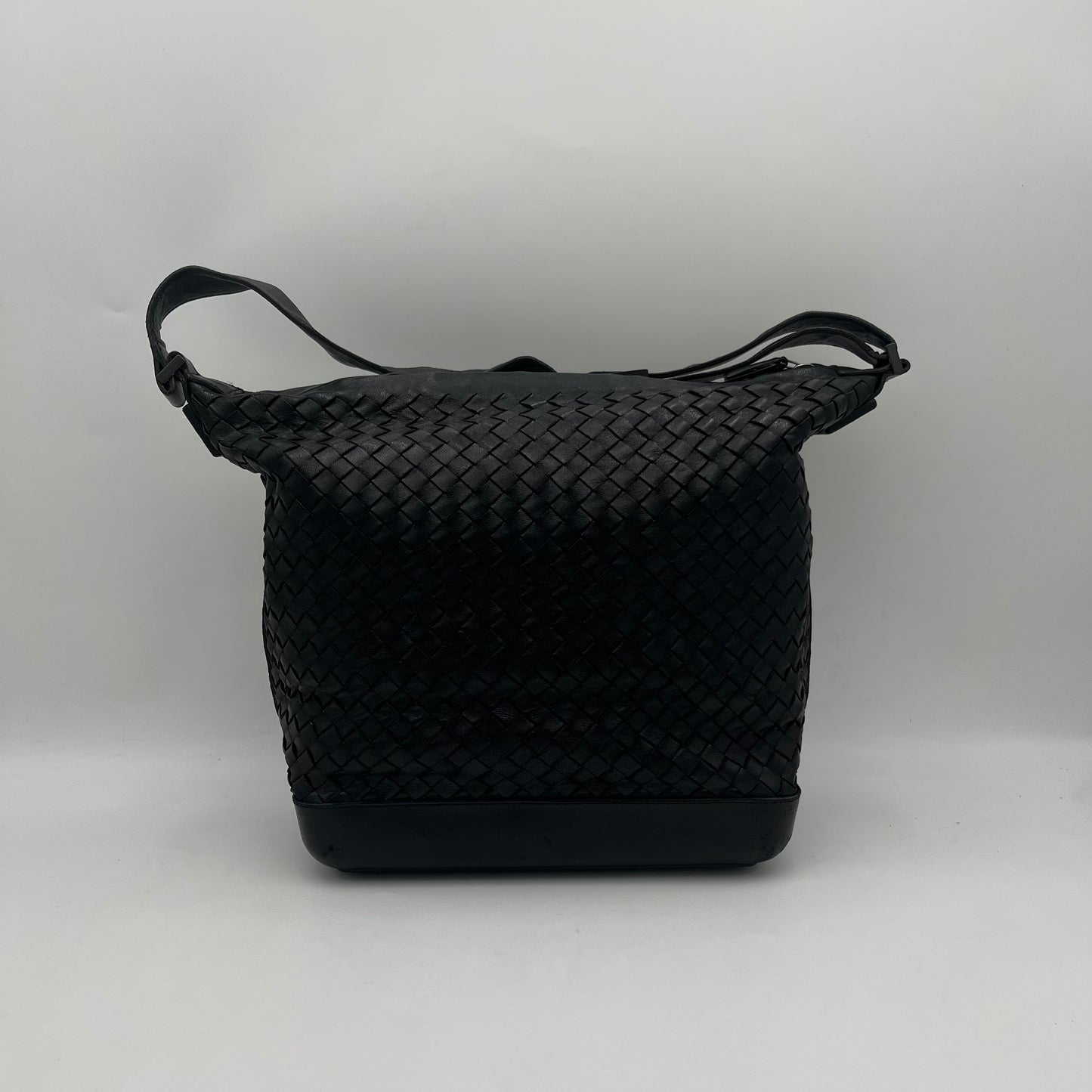 Bottega Veneta Black Intrecciato Hobo Shoulder Bag