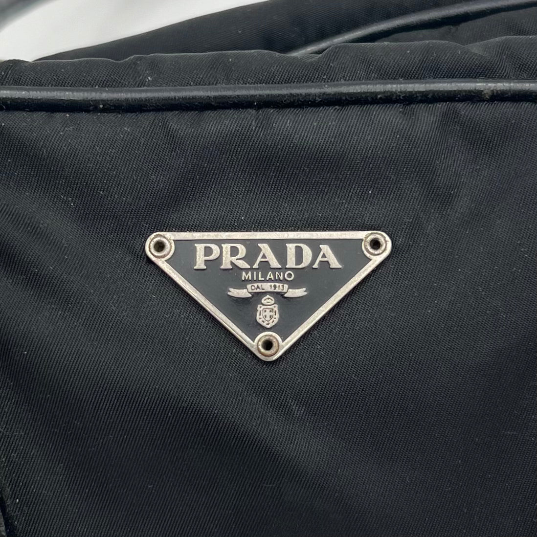 Prada Black Tessuto Leather Small Bauletto