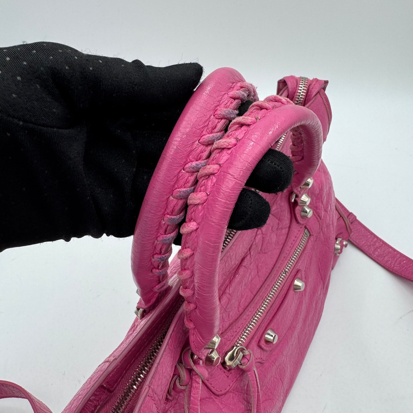 Balenciaga Bubblegum Pink Leather Classic Small City SHW