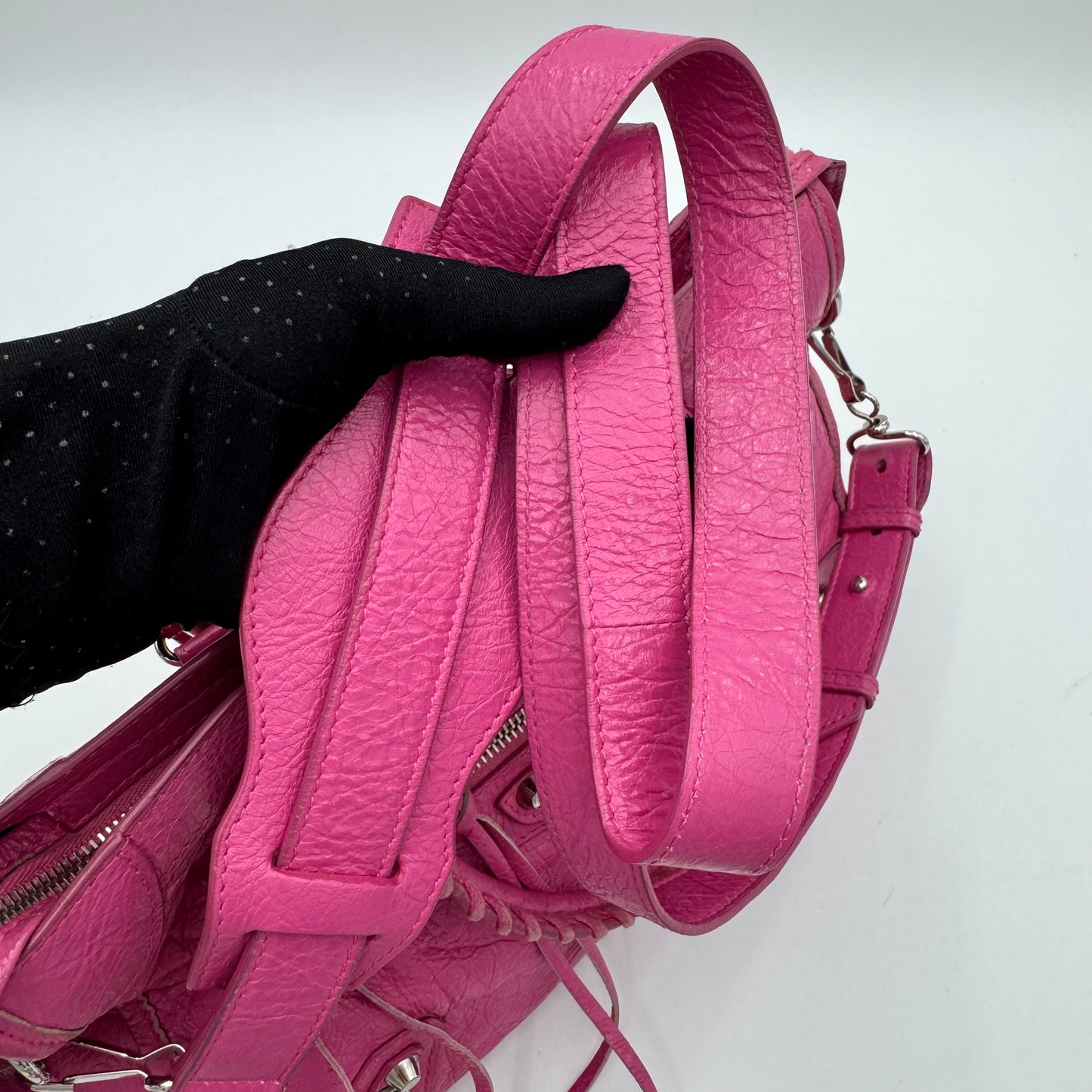 Balenciaga Bubblegum Pink Leather Classic Small City SHW