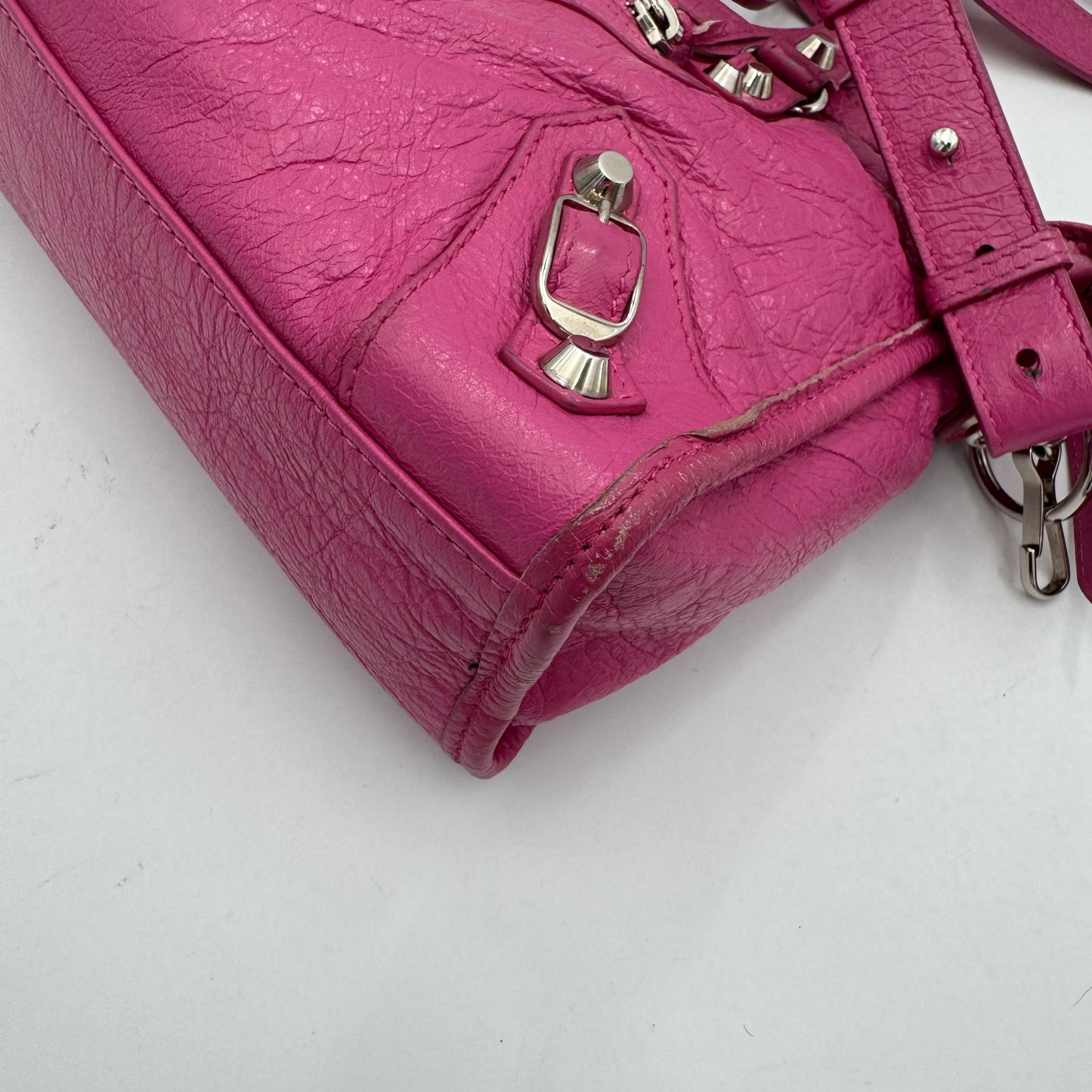 Balenciaga Bubblegum Pink Leather Classic Small City SHW