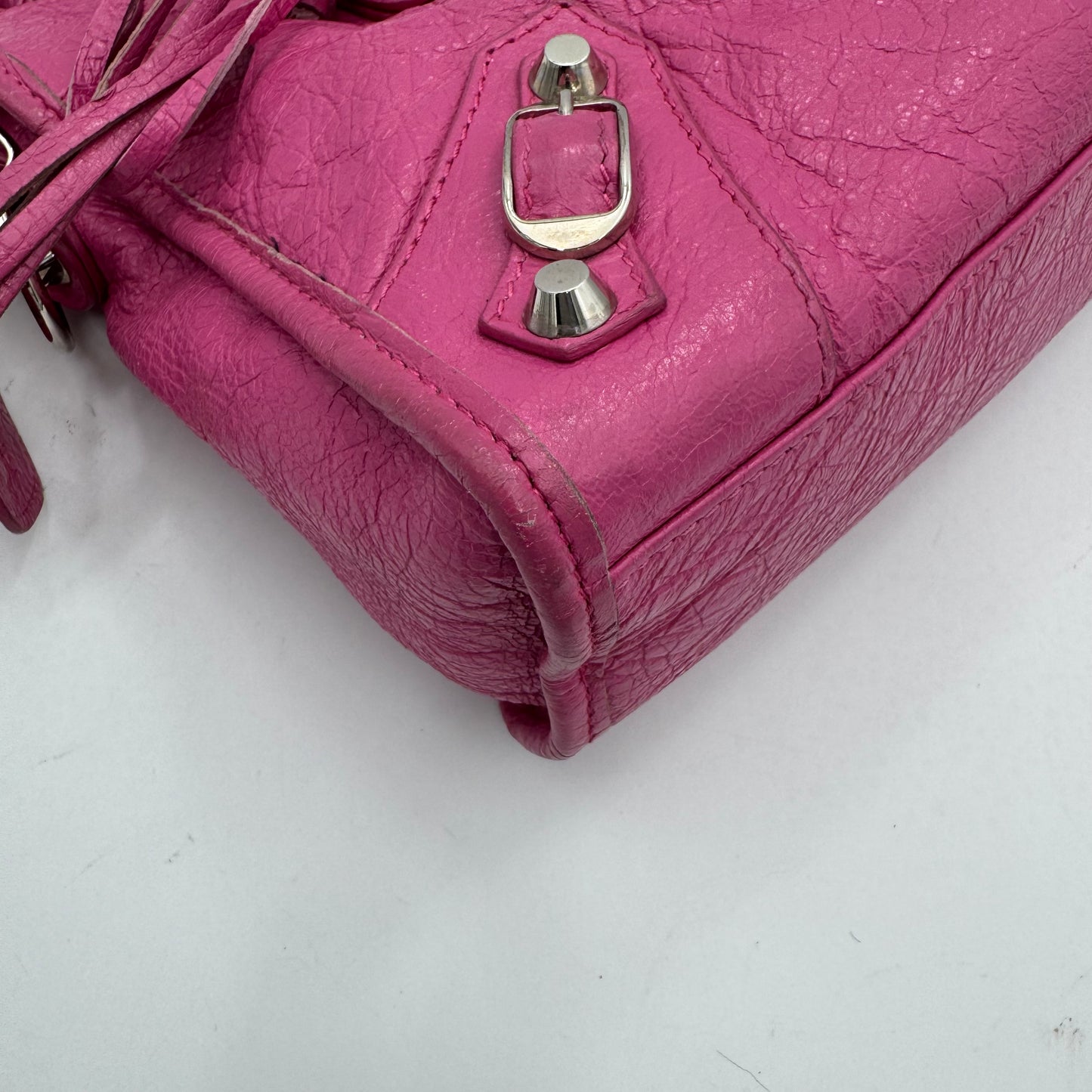 Balenciaga Bubblegum Pink Leather Classic Small City SHW
