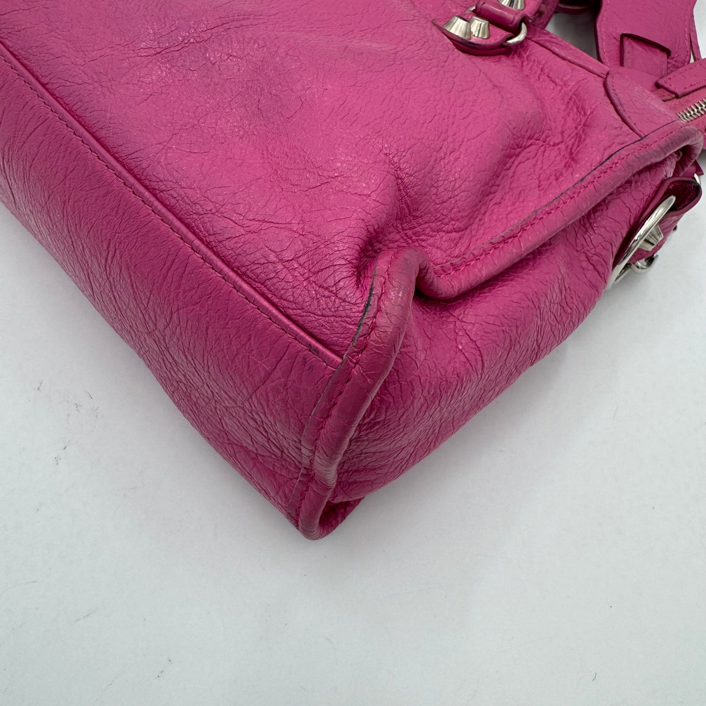 Balenciaga Bubblegum Pink Leather Classic Small City SHW