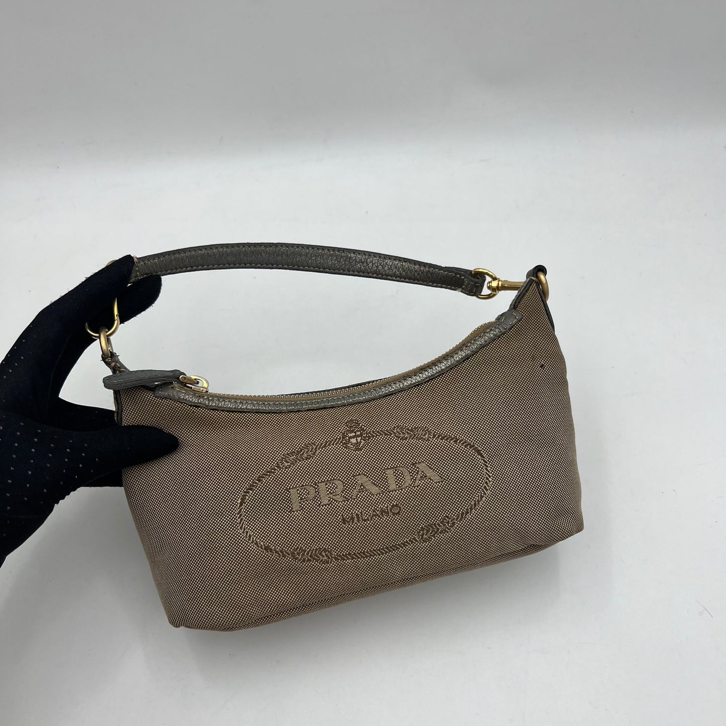 Prada Canapa Logo Canvas Hobo Pochette