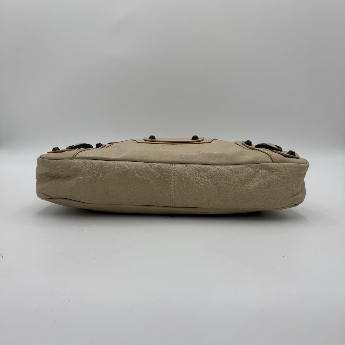 Balenciaga Cream Beige Leather Classic First