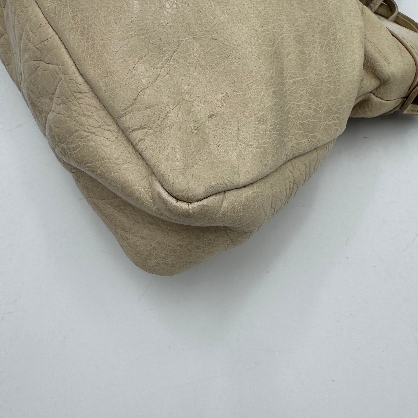 Balenciaga Cream Beige Leather Classic First