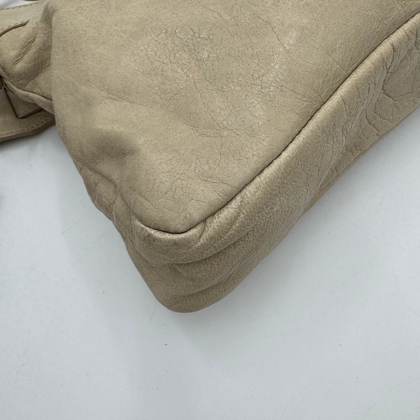 Balenciaga Cream Beige Leather Classic First