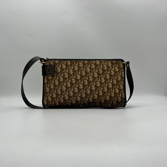 Christian Dior Brown Trotter CD Logo Shoulder Sling Bag