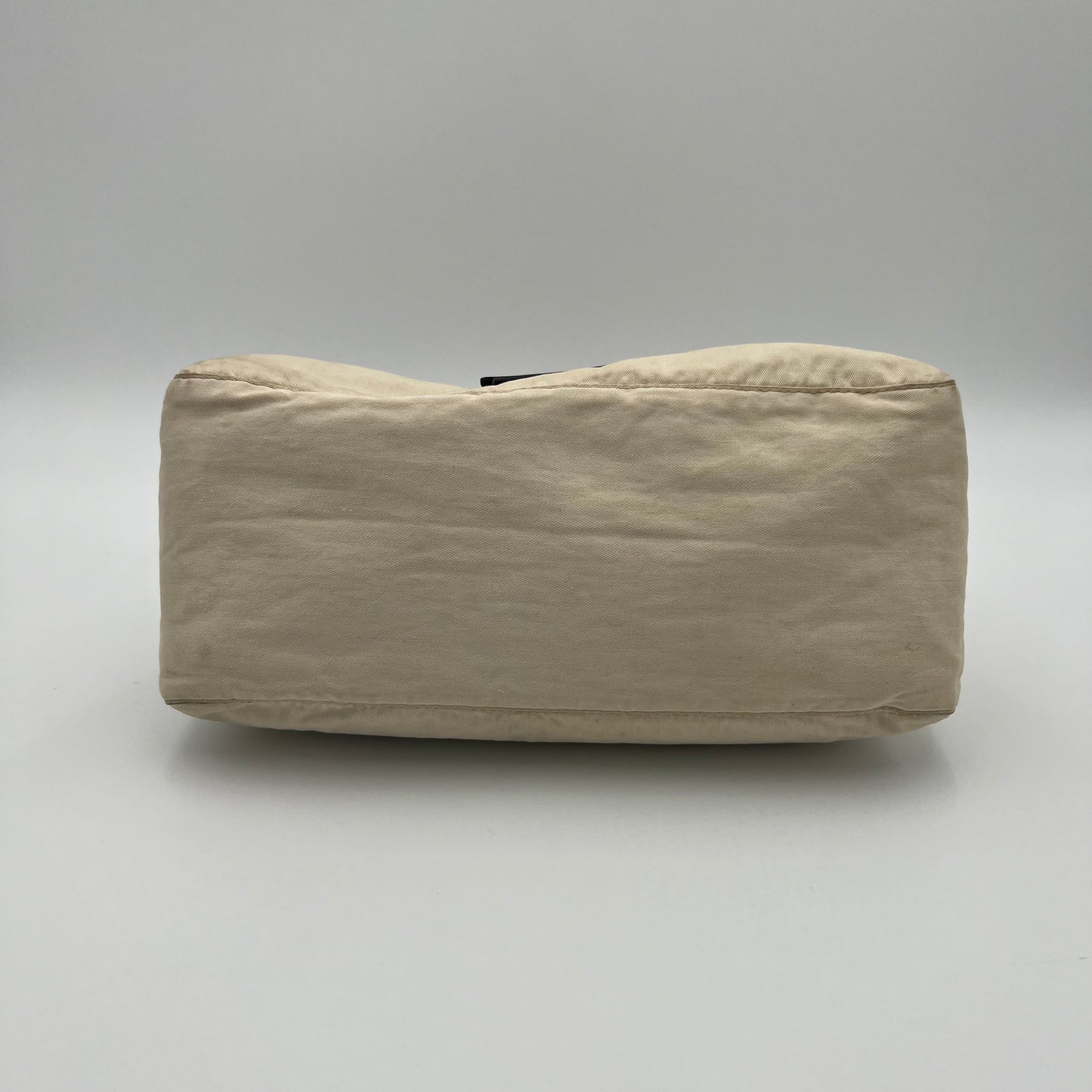 Fendi Off White Cloth Brown Leather Mamma Baguette