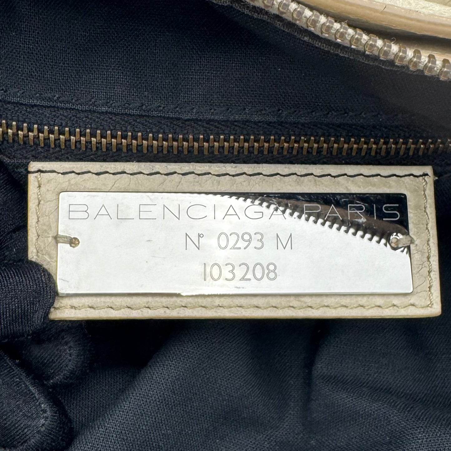 Balenciaga Cream Beige Leather Classic First