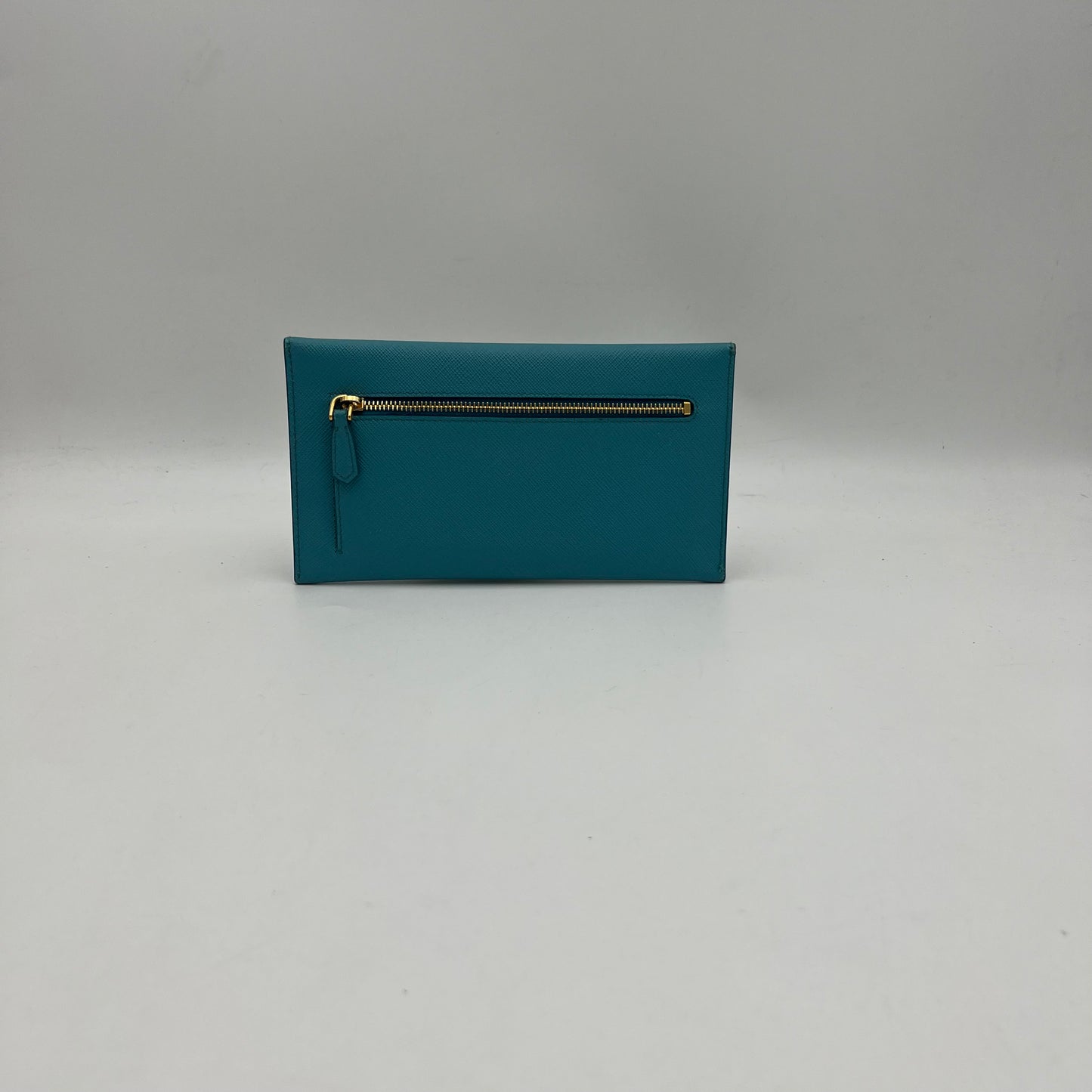 Prada Blue Saffiano Envelope Wallet