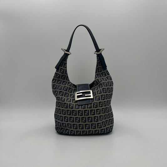 Fendi Dark Blue Zucchino Hobo Shoulder Bag