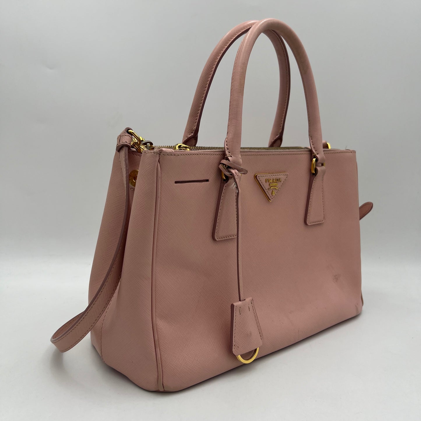 Prada Light Pink Saffiano Lux Galleria with Sling