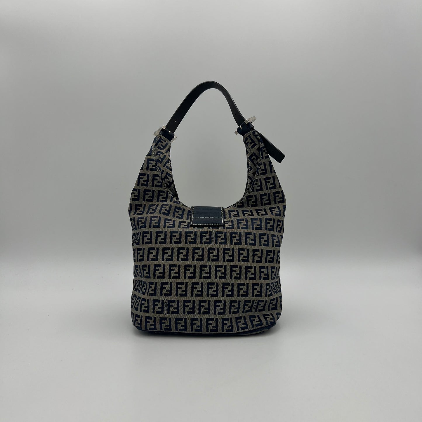 Fendi Dark Blue Zucchino Hobo Shoulder Bag