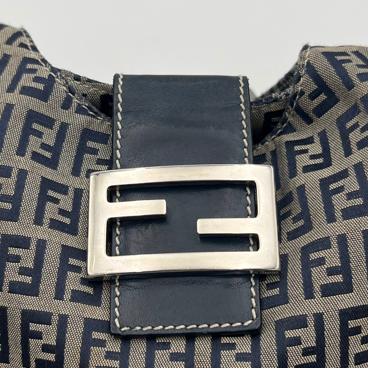 Fendi Dark Blue Zucchino Hobo Shoulder Bag