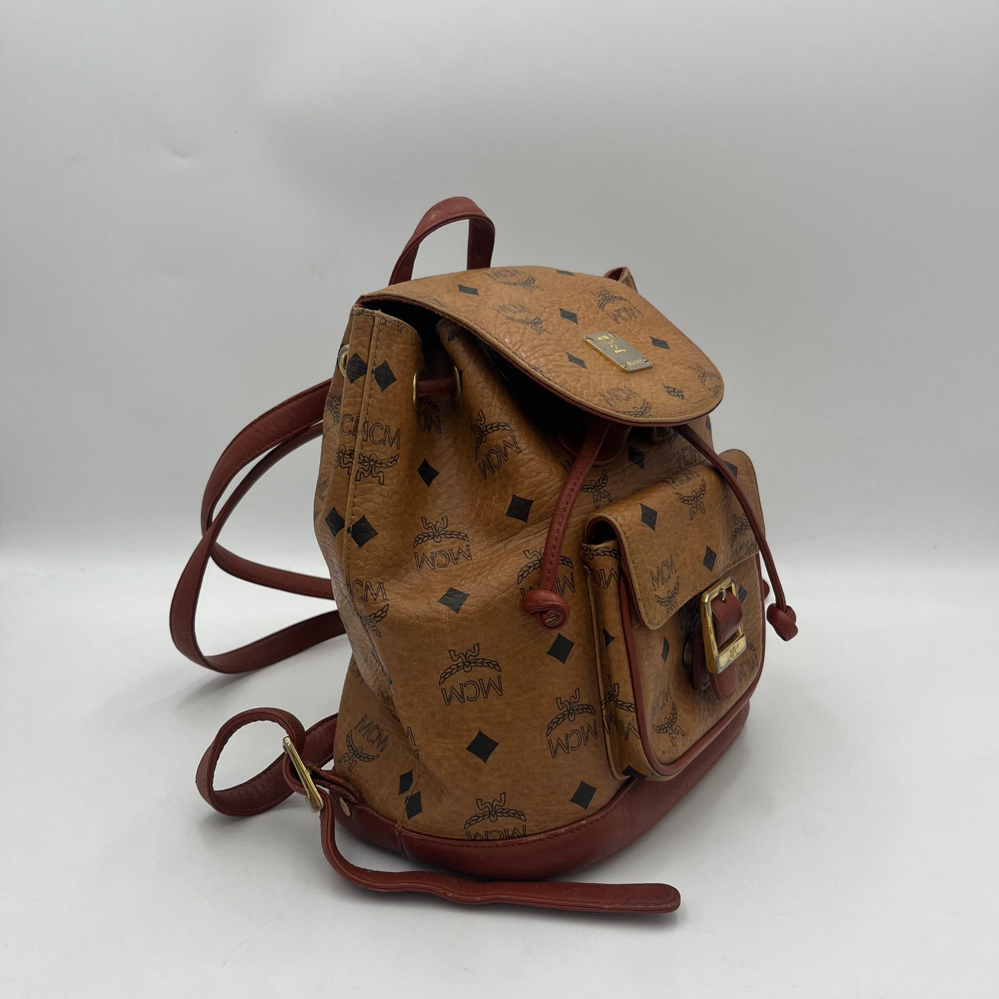 MCM Germany Cognac Flap Small Backpack